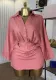 Women Summer Turndown Collar Bat Sleeves shirt and trousers two-piece set