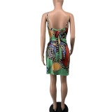 Women Beach Print One-piece Swimwear