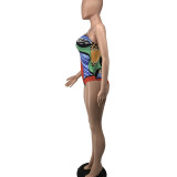 Women Beach Print One-piece Swimwear