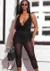 Women's spring and summer lace hood Halter Neck deep pile collar  Low Back Patchwork Dress and pants set