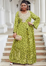 Plus Size Women's Chic Loose Embroidery Casual Beach Long Dress