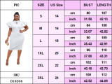 Plus Size fashion women's sexy Ruffle Sleeve Slim Waist Bodycon Beaded Party Evening Dress