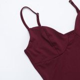 Strap Chic V-neck Holidays Slit Ruffle Dress