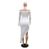 Strapless irregular solid color long dress for women