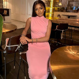 Sleeveless Round Neck Chic Casual Long dress for women