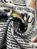 Fashionable trendy prints elastic high waist Casual loose straight Pants