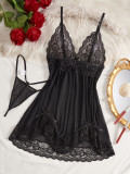Summer sexy strap pajamas lingerie women  home clothes two piece set