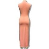 Sleeveless Round Neck Chic Casual Long dress for women