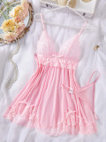 Summer sexy strap pajamas lingerie women  home clothes two piece set
