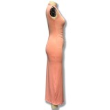 Sleeveless Round Neck Chic Casual Long dress for women