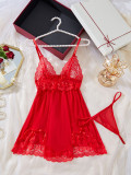 Summer sexy strap pajamas lingerie women  home clothes two piece set