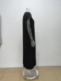 Autumn women's elegant fashion Round Neck sleeveless pleated long dress