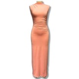Sleeveless Round Neck Chic Casual Long dress for women