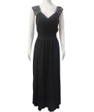 Women Sexy V-neck Sleeveless Lace Slit Dress
