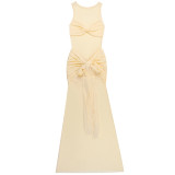 Women Mesh Fishtail Ribbon Bodycon Sundress