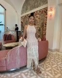 Women Casual Knitting Tassel Beach Dress