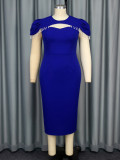 Women Round Neck Beaded Party Formal Party Hollow Bodycon Dress