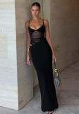 Women Sexy Mesh Patchwork Strap Dress