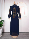 Plus Size Muslim Fashion Women's African Two-Piece Robe Dress Set