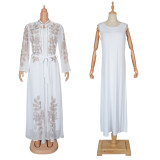 Plus Size Muslim Fashion Women's African Two-Piece Robe Dress Set