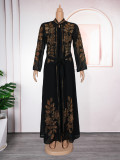 Plus Size Muslim Fashion Women's African Two-Piece Robe Dress Set