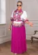 African Turndown Collar Print Top Pleated Skirt Plus Size Suit for Women