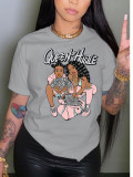 Printed Round Neck T-Shirt for Women