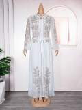 Plus Size Muslim Fashion Women's African Two-Piece Robe Dress Set