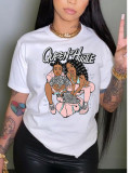 Printed Round Neck T-Shirt for Women