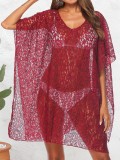 Women Beach Holidays Beach Dress See-Through Lace Bikini Sun Protection Cover-up