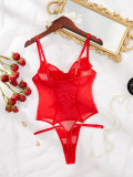 Women red bodysuit Sexy Lingerie