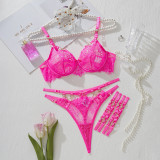 Women lace bra hollow Sexy Lingerie Set