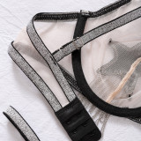 Women Sexy Five-Pointed Star Bra Mesh See-Through Sexy Lingerie