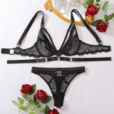 Women Sexy Lace Bra Mesh See-Through Sexy Lingerie Set