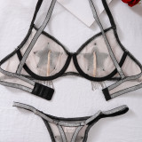 Women Sexy Five-Pointed Star Bra Mesh See-Through Sexy Lingerie