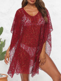 Women Beach Holidays Beach Dress See-Through Lace Bikini Sun Protection Cover-up