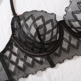Women Sexy Lace Bra Two Piece Setmesh See-Through Sexy Lingerie Set