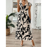 Women Summer Printed V-Neck Dress