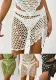 Women Holidays Beach Sequin Patchwork Irregular Drawstring Lace-Up Skirt Hollow Skirt
