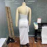 Women Summer Sleeveless Solid Slit Lace-Up Dress