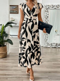 Women Summer Printed V-Neck Dress