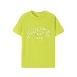 Women Spring Summer Casual Letter Print Round Neck Short Sleeve T-Shirt