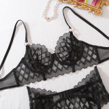 Women Sexy Lace Bra Two Piece Setmesh See-Through Sexy Lingerie Set