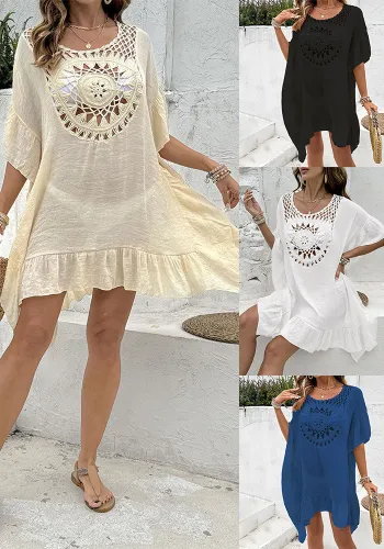 Women Beach Dress Beach Patchwork Fringe Swimsuit Bikini Dress