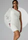 Women Solid Elegant Summer One Shoulder Bodycon Dress