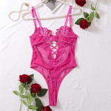 Women Underwear Hollow See-Through Mesh Bodysuit Sexy Lingerie