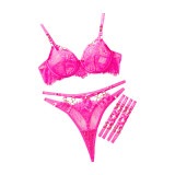 Women lace bra hollow Sexy Lingerie Set