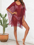 Women Beach Holidays Beach Dress See-Through Lace Bikini Sun Protection Cover-up