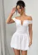 Women Summer Off Shoulder V Neck Pleated Raglan Sleeve Sexy Backless Dress