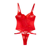 Women red bodysuit Sexy Lingerie